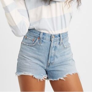 Levi’s 501 High Rise Shorts Luxor Heat Light Wash Size 34 NEW NWT